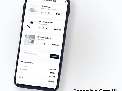 🚀 Shopping Cart UI – Daily UI Challenge 🛒✨ app design graphic design ui ux