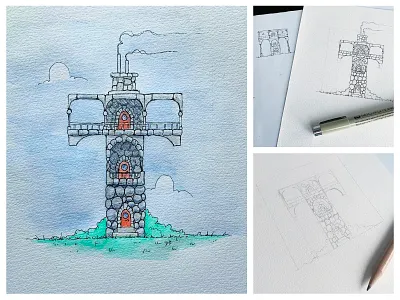 T - 2020 36daysoftype building dhultin illustration stone t type typography