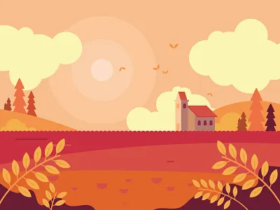 Vector Flat Design Art, Nature Landscape Background Design background background art background design flat desig flat design illustration landscape landscape design landscape illustration landscapes landscaping natural nature nature art nature illustration sky vector village