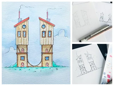 U - 2020 36daysoftype building dhultin house illustration ramp skateboard type typography u