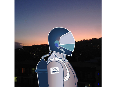 Job seeker illustration job job application planet seeker sunset