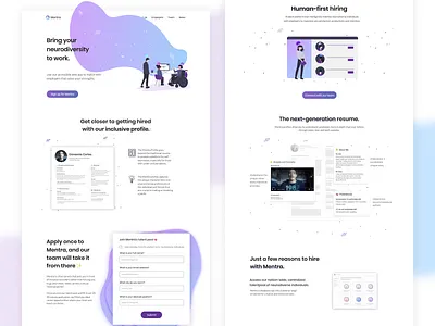 Mentra Homepage desktop desktop design digital graphic design hiring hiring platform homepage homepage design inclusive design ui ui design ux ux ui ux design uxdesign web web design website website design