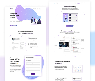 Mentra Homepage desktop desktop design digital graphic design hiring hiring platform homepage homepage design inclusive design ui ui design ux ux ui ux design uxdesign web web design website website design