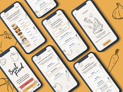 Soul'Food app figma food illustration onboarding procreate ui ux ux writing