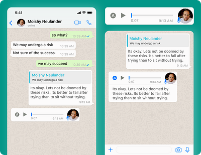 WhatsApp Voice Memos to Text Concept app concept design mobile mobile design social voice message