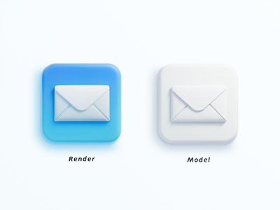 Email ICON 3d color design icon illustration logo ui