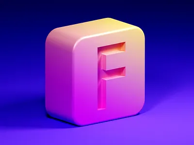 Fackbook 3d 3d art abstract design blender icon logo modeling photoshop rendering