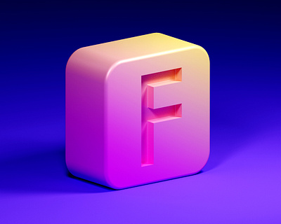 Fackbook 3d 3d art abstract design blender icon logo modeling photoshop rendering