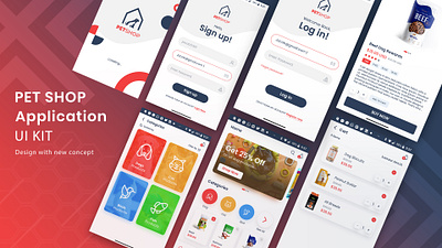 Petshop Application ui Kit app flat illustration minimal petshop ui ux