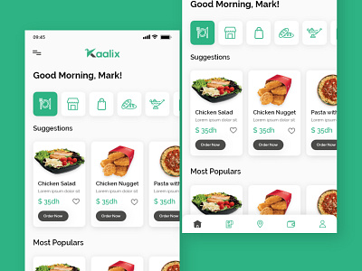 Food App Design app branding design illustration