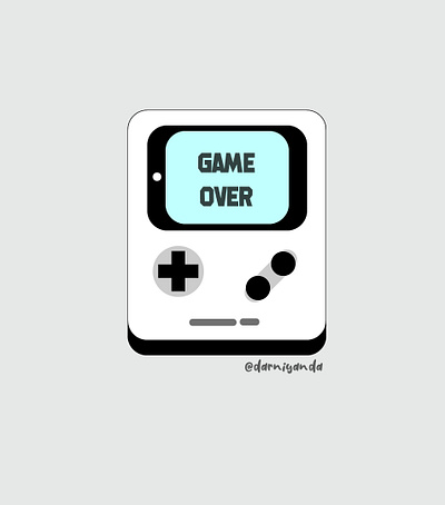 Game Over branding design design art flat design illustration illustration art vector