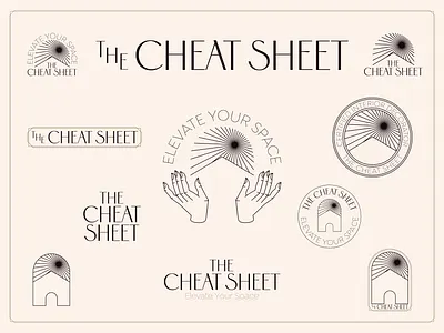 The Cheat Sheet Branding art deco brand identity branding hands house interior interior decorator interior design logo minimal modern sans serif sun