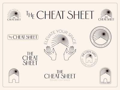 The Cheat Sheet Branding art deco brand identity branding hands house interior interior decorator interior design logo minimal modern sans serif sun