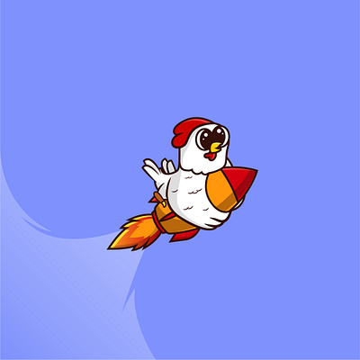 Rocket Chicken 🐔🚀 character chicken cute design icon illustration kawaii logo mascot vector
