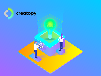 Creativity Let it Glow 01 3d adobe illustrator colorful design graphic design icons illustration isometric ui vector