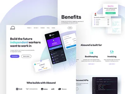 Abound Website api b2b banking bookkeeping brand brand design brand designer brand identity branding homepage invoicing logo logodesign startup ui web designer website website design