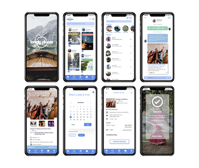 Lonely Planet Mobile Concept App checkout page scheduling social feed social network travel travel app ui design user flows ux ui ux design virtual tour