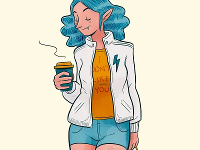 Another girl coffee girl illustration