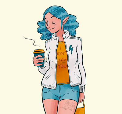 Another girl coffee girl illustration