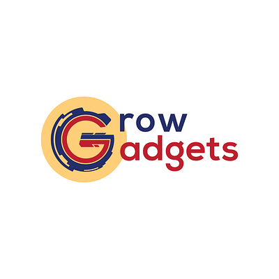 grow gadgets design flat illustration logo minimal typography vector