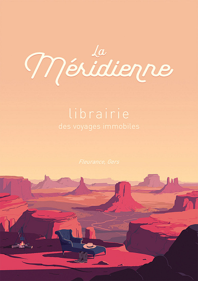 la Méridienne POSTER book book shop book store chill couch discover illustration island landscape meridienne poster poster art travel