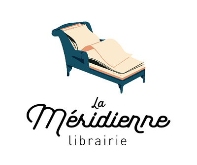 la Meridienne LOGO book book shop book store couch logo logo design meridienne page pages sun deck