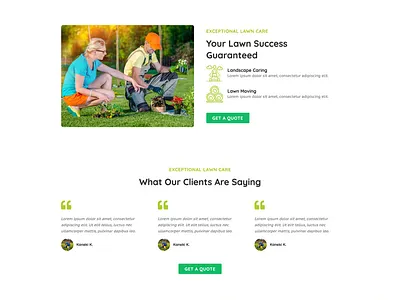 Lawn & Landscape Website ui ux web web design wordpress design