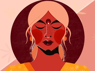 Yogini character design concept design digital flat vector illustration portrait vector yogini