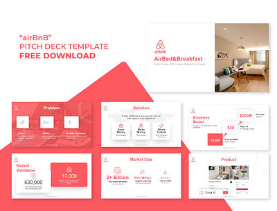 Airbnb Pitch Deck Template airbnb business clean design pitch powerpoint