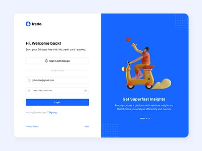 Fredo Login app ui branding design freelance illustration ui ui design ui ux ux web