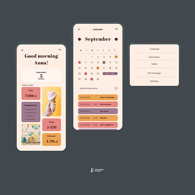 Planner App UI 2/2 calendar ui daily 100 challenge dailyui dailyuichallenge design illustration mobileappdesign planner planner app planner app ui planner app ui planner template ui ui design uidesign