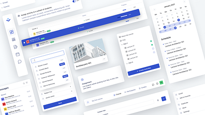 LMS Components app clean design e learning education elearning icon lms moodle online course school ui uiux university ux vector webapp webdesign