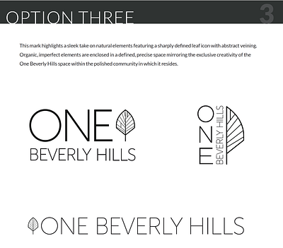 One Beverly Hills Logo/Wordmark Concepts branding logo