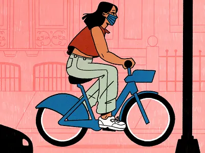 Illustrated Diaries bike biker brooklyn character character design illustration illustrator new york texture woman woman illustration