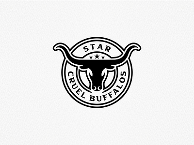 bufalos logo buffalo buffalos cruel logo logo for sale mascot monoline monoline logo star