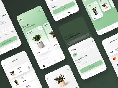 Plants Shop / UX UI cards cards ui design digital diseño green interface interface design interfaces organic plant plants plants interface producto digital shop shopping app ui ui design ui ux ux