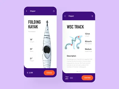 Kayak rental app app clean ui concept ios kayak ui