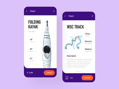 Kayak rental app app clean ui concept ios kayak ui