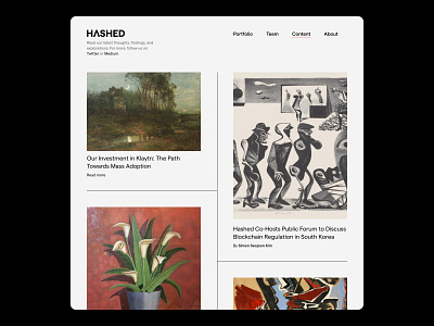 Hashed typography ui website design