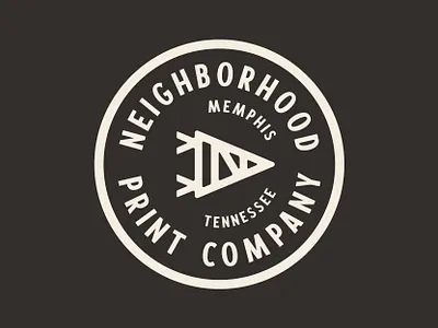 Neighborhood Print Co. branding logo monoline n pennant thicklines triangle