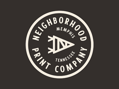 Neighborhood Print Co. branding logo monoline n pennant thicklines triangle