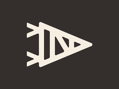 Neighborhood Print Co. branding logo monoline n pennant simple thick lines triangle