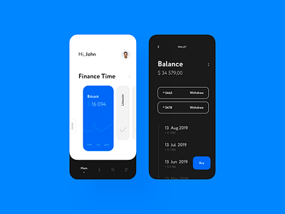 Crypto wallet app clean ui concept ios ui