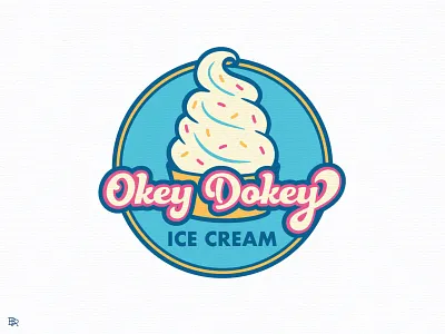 Okey Dokey logo concept_BRD_7-10-22 branding design ice cream logo okey dokey