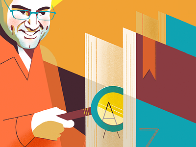 Eneko Zuloaga Philologist and Basque language Researcher basque basquenland books character design colourful dani maiz editorial illustration illustration language loupe magazine illustration philologist