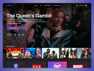 Flixster Streaming UI Kit amazon amazonprime clean design disneyplus kit modern netflix prime streaming streaming online television tv ui ui kit user interface web web design webdesign website