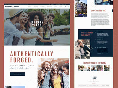 Foundry Yards Website apartment branding lifestyle logo ui ux webdesign