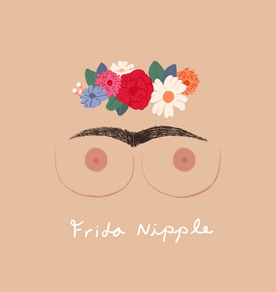 Frida Nipple body positive female feminism free the nipple frida illustration women