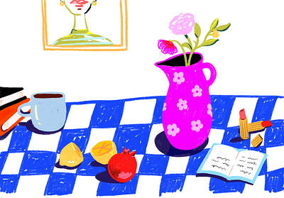 Still Life in Blue graphic design illustration