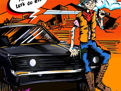 We Live in the Sky - 2 apocolyptic car character characterdesign future illustraion landscape